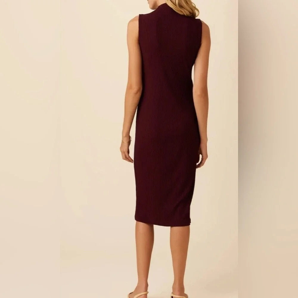 Amour Vert Luxe Paris Bodycon Rib Midi Dress Women L‎ Career Office Wear NEW